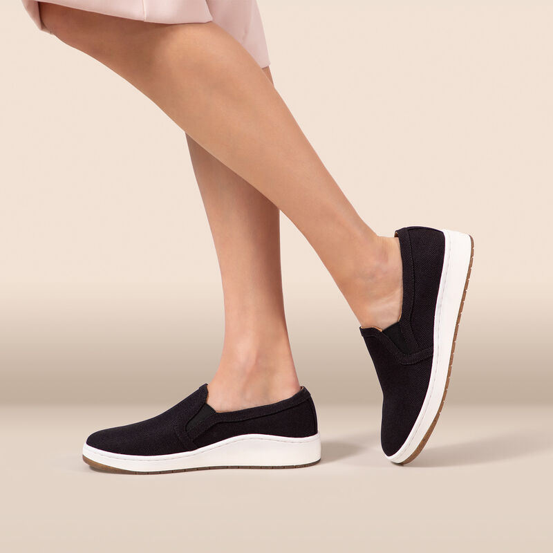 Black Slip On Sneaker on Foot 